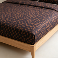 Ensemble complet certifié OEKO-TEX, doux pour la peau, design géométrique vintage moderne couleur chocolat, 100 % coton à fibres longues, 400 fils au pouce carré, imprimé