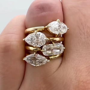 Anillo <span class=keywords><strong>Solitario</strong></span> con Corte Escalonado, Certificado por IGI, con Diamante Cultivado en Laboratorio CVD, DEF VVS VS, Oro Sólido de 18K/14K, para Novias de Lujo - Product Image 1