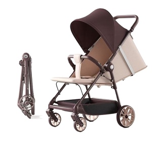 Poussette bébé tout-en-un légère pour 0-6 ans, 165 °   Fauteuil inclinable, pliage à une main, siège surélevé avec plateau et soutien lombaire - Product Image 3