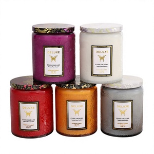 Vela de cera de soja aromática hecha a mano, de alta gama, para regalo, sin humo, a prueba de viento, para emergencias, con relieve. - Product Image 1