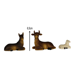 Babylonian Oriental <b>Nativity</b> Figure <b>Set</b> 10 cm Polyresin Hand-Painted Ox Donkey Sheep for Christmas Decor (999944101100404) - Product Image 2