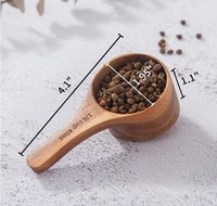 Lot de 4 cuillères à café en bois d'acacia de 40 ml, petites cuillères à café en bois, cuillères à café pour pots et récipients