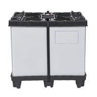 Boîte pliable en plastique imbriquée pour nouilles plates avec couvercle verrouillable pour emballage de conteneur de voiture