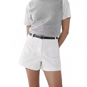 Shorts décontractés pour femmes de haute qualité, bleu marine, avec poches avant, shorts en coton <span class=keywords><strong>chino</strong></span> d'été, shorts cargo utilitaires tendance pour femmes - Product Image 4