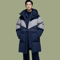 Manteau d'hiver long à capuche surdimensionné en duvet de canard blanc à 90 % pour homme, personnalisé ODM/OEM, pour blouson matelassé, par un fournisseur d'usine de créateurs