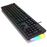Vente en gros, lumière latérale colorée, clavier filaire USB, ergonomique, rvb, rétro-éclairé, clavier mécanique de jeu pour PC portable, 104 touches