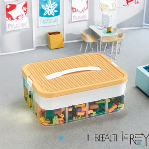 Transparente ein schicht ige Baustein-Aufbewahrung sbox Flexibles und stapelbares Spielzeugsortiergitter-Klassifizierung design - Product Image 3