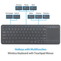 Teclado Inalámbrico Portátil Scissors con Panel Táctil, Control Multimedia Fácil, Multi-Dispositivo, Teclado 2.4G para Computadora, PC, Smart TV