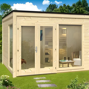 Sauna extérieur moderne 3-en-1 haut de gamme personnalisé à infrarouge lointain électrique, en cèdre rouge et cèdre de l'Ohio, avec douche à vapeur sèche et système informatique - Product Image 6