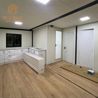 Casa Modular Prefabricada Moderna de Doble Ala con Puerta Corredera de Vidrio y Toldo, Estudio de Jardín, Casa Contenedor Expandible