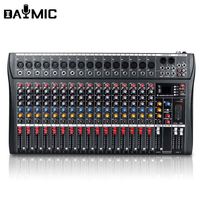 Console de mixage audio professionnelle DSP 6, 8, 12, 16 canaux en gros avec USB, Bluetooth, microphone sans fil et alimentation fantôme +48V