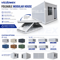 Casa Contenedor Plegable Tipo Z de 20 pies, Casa Modular Prefabricada Contemporánea para Obras de Construcción, Campamentos, Oficinas y Almacenes