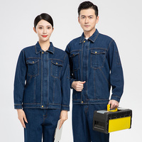 Ensemble uniforme d'été en jean pour homme : veste et pantalon en denim personnalisés, manches longues, directement de l'usine