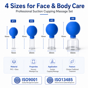 Set di Coppettazione Facciale in Vetro Jinke, 4 Misure, Coppette Sottovuoto Gua Sha, Lifting Viso, Cura della Pelle, Terapia Cinese, Massaggio Riutilizzabile, Vendita all'Ingrosso - Product Image 6