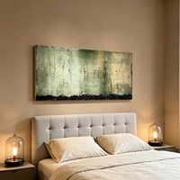 Peinture Zen Minimaliste Naturelle et Sereine, Art Abstrait Fait Main sur Toile pour Chambre Moderne, Salon, Décoration Relaxante