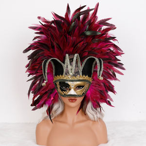 أقنعة ريش ملونة أصلية للبالغين، خفيفة الوزن ومريحة، صنع في الصين، متوفرة للكرنفال وماردي غرا - Product Image 4