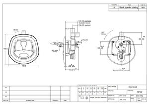 व्हेल की पूंछ हैंडल टिकाऊ आरवी ट्रेलर सुरक्षा लॉक कीलेस ब्लैक पाउडर कोटिंग फिनिश जस्ता मिश्र धातु आइसो901 प्रमाणित लॉक - Product Image 6