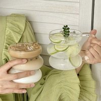 Vente chaude Tasse à café en verre transparent de haute qualité Verre borosilicate isolant thermique Tasse à thé Matcha glacé Latte Cadeaux