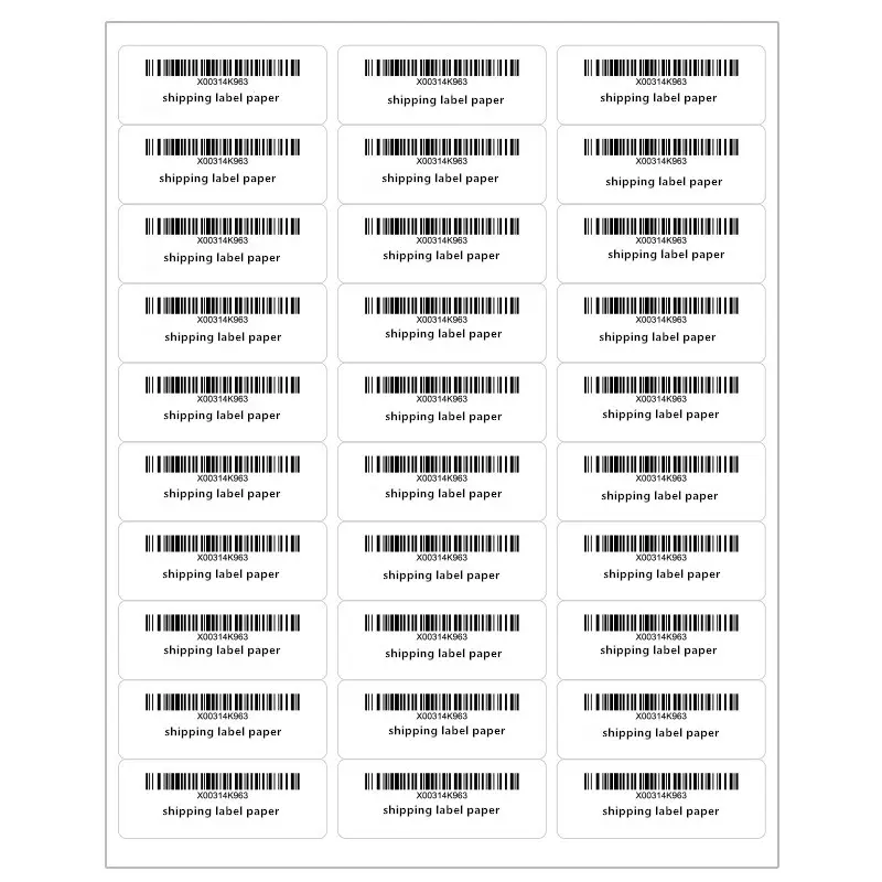 Individuelles A4-Bogen-Etikettenpapier Versand blanko Blattetiketten Barcode-Klebeaufkleber