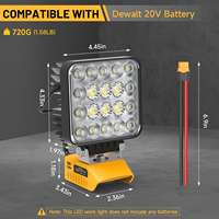 Lampu Kerja LED Portabel 60W 6000LM untuk Baterai Dewalt 20V Lampu Sorot Tanpa Kabel untuk Tempat Kerja USB Penerangan Darurat untuk Berkemah