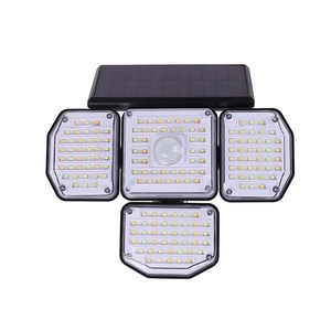 Lampe solaire extérieure de jardin à LED multi-têtes rotatives, détection de mouvement, IP65, télécommande - Product Image 1