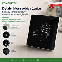 Thermostat de chauffage au sol électrique Comfurter, nouvelle arrivée, CE 16A 3200W 230V, pour câble, film et tapis chauffants avec capteur NTC