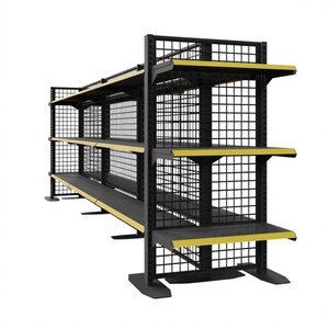 ADONG Double-Sided Heavy-Duty Gondola Shelving | Metal <b>Freestanding</b> Retail Rack Grid <b>Shelves</b> for Supermarket Display | OEM - Product Image 1