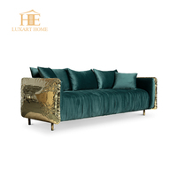 Meubles de salon de luxe ensemble de canapés en tissu cadre chaise de loisirs inclinable pour bureau à domicile siège unique en laiton poli