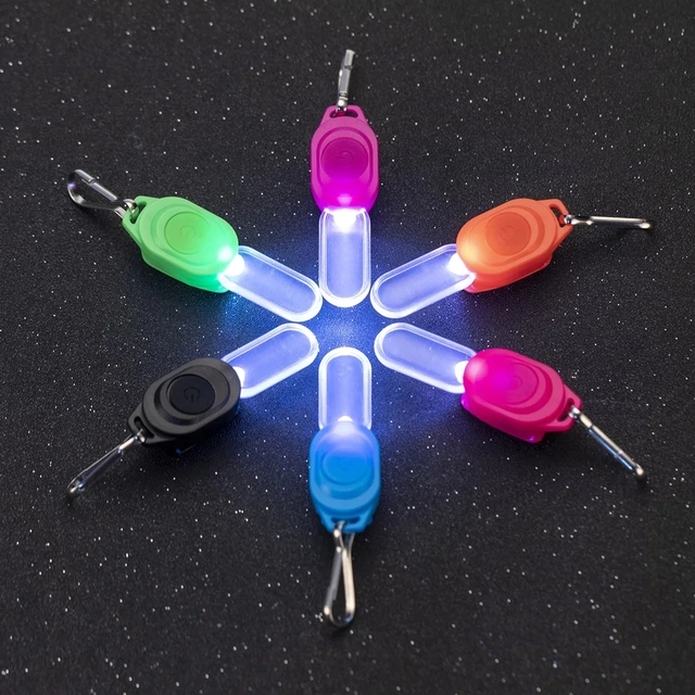 Mini LED Night Flashing Zipper Light Keychain Battery-Powered Safety Light for Outdoor Walk Dog Pet Child Schoolbag Clothes