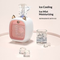 Kipas Mini AC Desktop Pendingin Udara Berpendingin Air dan Pelembap Udara Portabel USB 3 Kecepatan untuk Mahasiswa