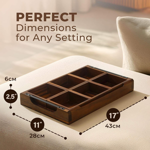 Elegante Vassoio di <span class=keywords><strong>Servizio</strong></span> in Legno - Design Modulare per Servire Cibo, Frutta, Snack, Antipasti e Dessert alle Eventi - Product Image 2