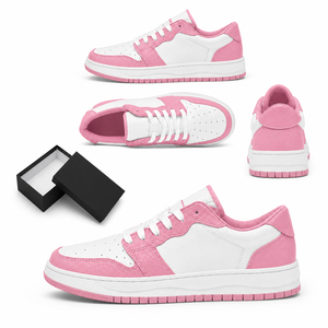 Prêt à expédier : Baskets basses unisexes en cuir colorblock blanc olive, semelle plate, style urbain décontracté, pour skateboard - Product Image 6