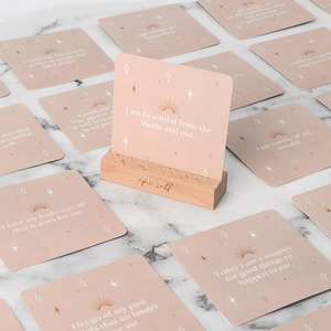 <span class=keywords><strong>Carte</strong></span> d'affirmation de la santé mentale de la motivation avec bloc de bois et support de bureau personnalisé imprimé <span class=keywords><strong>adulte</strong></span> ami soins personnels positifs quotidien - Product Image 3