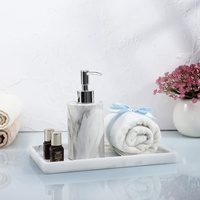 Plateau décoratif en résine au design personnalisé, blanc marbré, pour commode, organisateur de parfums, support à bijoux, plateau de vanité