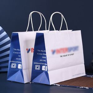 Custom Logo Printed Eco-Friendly Recyclable Kraft Paper <b>Bag</b> Shopping Clothing Storage Packaging Takeaway Flat Bottom <b>Small</b> - Product Image 1