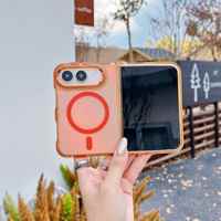 Étui de téléphone magnétique à dégradé de couleurs pour iPhone Duo, cadre coloré antichoc, coque arrière transparente pour iPhone 18 Fold