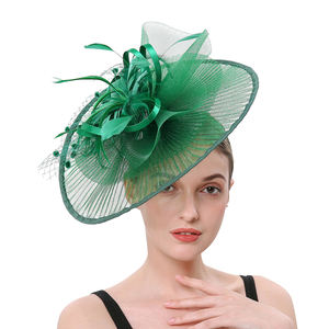 Элегантный преувеличенный Топ-шляпа с разноцветными модными цветами, модное перо, Сетчатое украшение для женской вечеринки, оптовая продажа - Product Image 6