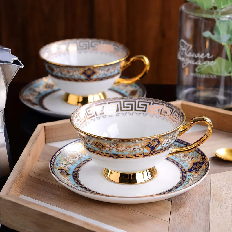 Service à thé et plat à café royal 200ml, Vintage, en porcelaine, tasses avec soucoupe