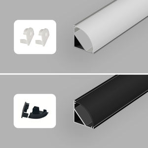 Profilo Angolare in <span class=keywords><strong>Alluminio</strong></span> a 45 Gradi per Striscia LED Canale in <span class=keywords><strong>Alluminio</strong></span> Profilo LED in <span class=keywords><strong>Alluminio</strong></span> con Diffusore Nero Bianco - Product Image 2