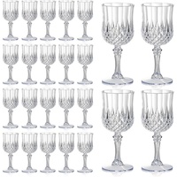 Verres à vin en plastique bleu vintage transparents style rétro pour réceptions de mariage et événements festifs