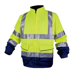 Roupa de trabalho personalizada de fábrica, para homens, jaqueta de segurança hi-vis, casaco reflexivo, roupas de trabalho, amarelo, proteção de jaqueta refletora ao ar livre