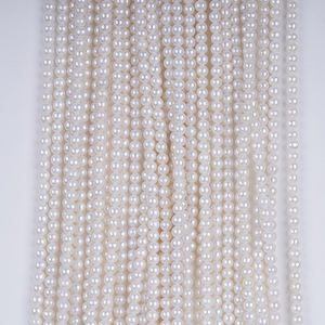 Promoción de noviembre, 3-4mm 2A, Perla Akoya, Blanco Natural, suelto, agua dulce Real, cuentas redondas, hebra de perlas para la fabricación de joyas - Product Image 6