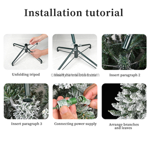 Árbol de Navidad de Cedro de Alta Calidad de 1.5/1.8/2.1m, Decoraciones Navideñas de PVC Resistentes a la Intemperie, Base para Colocar en el Suelo, Decoración para Ventanas con Efecto de Nieve - Product Image 6