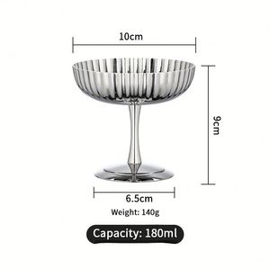 Gobelet haut de gamme en acier inoxydable à motifs, pour crème glacée et vin, avec pied haut – Accessoire essentiel pour bar - Product Image 2