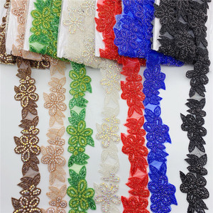 Strass di fiori di moda in ferro su cintura per abito da sposa abito da sera da sposa motivo a caldo con diamanti - Product Image 1
