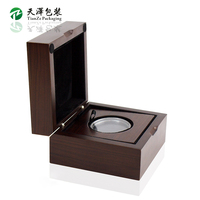 Boîte en bois de capsules porte-monnaie personnalisée en gros Boîte de présentation de pièces de monnaie en bois or et platine de stockage de collection