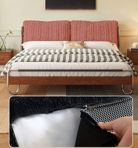 Lit de repos Boori en bois massif, mobilier de chambre à coucher simple, classique, durable et confortable, taille King ou Queen, pour adultes - Product Image 3