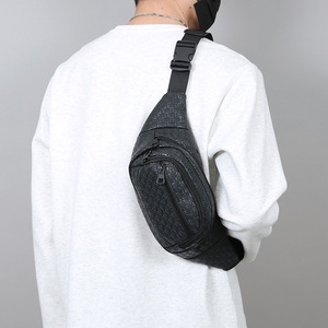 Men's Chest Bag Waist Bag Black Solid Color Fashionable Breathable For Everyday Use - Product Image 3