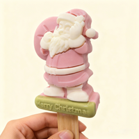 Bâtonnet de crème glacée de Noël 3D réaliste Père Noël avec saveur lactée fruitée, emballage personnalisé avec logo pour cadeaux de fête en gros