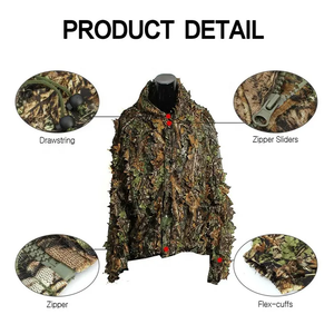 Vêtements de chasse Sturdyarmor 3D Leaf Camo <span class=keywords><strong>Sniper</strong></span>, polyester durable, respirant, léger, séchage rapide, équipement de plein air, taille unique - Product Image 3